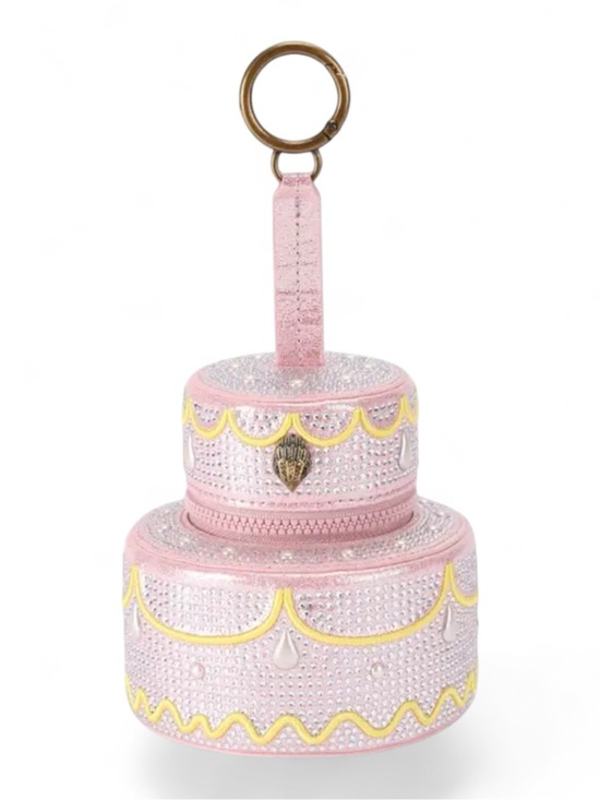 Handbags - ✨💎VIRAL💎✨ NWT KURT GEIGER Pave Crystal Pink Cake-Shape Micro Bag Charm w/Dusty